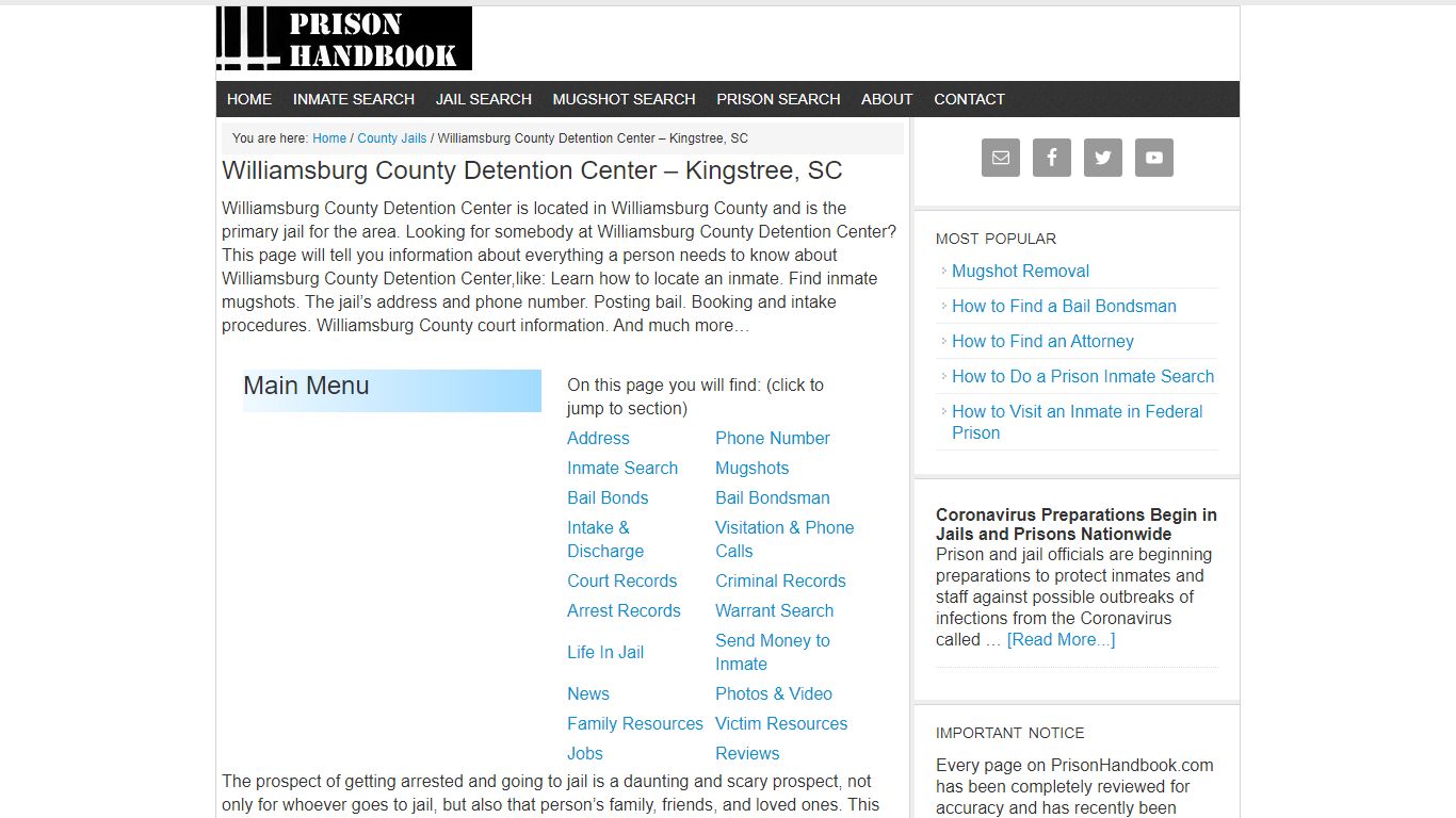 Williamsburg County Detention Center – Kingstree, SC