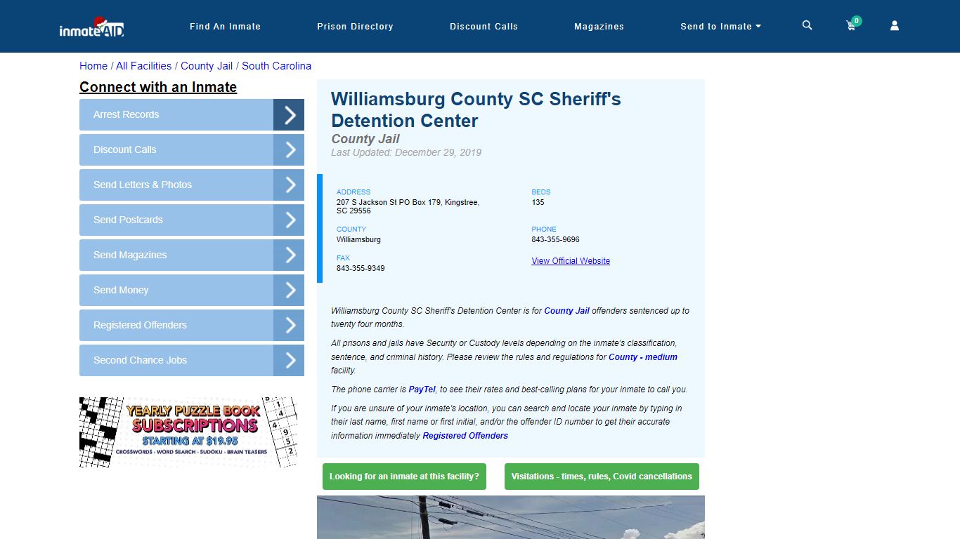 Williamsburg County SC Sheriff's Detention Center