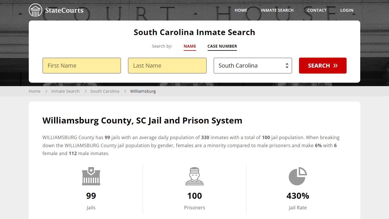 Williamsburg County, SC Inmate Search - StateCourts